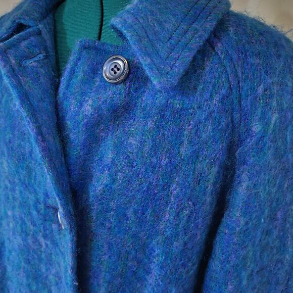 Vintage 1970s Oversized Anna Collection Mohair Wool Duster Peacoat - Size 10 - Picture 5 of 10